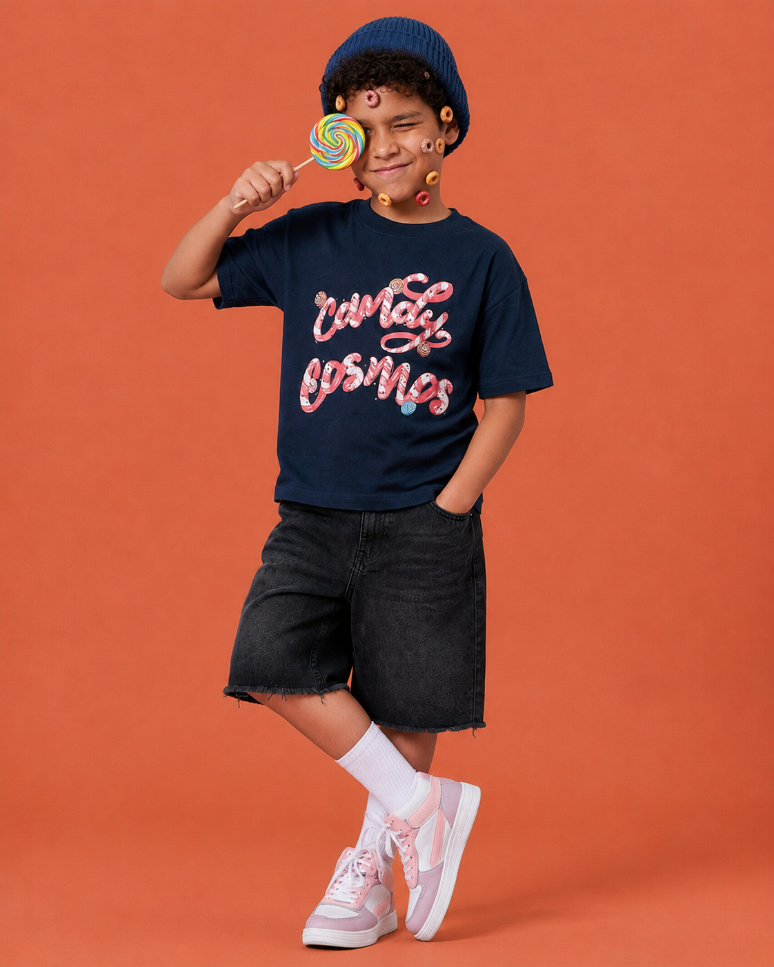 Navy Candy Cosmos Kids’ T-Shirt