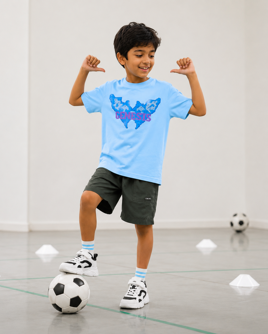 Genesis Butterfly – Sky Blue Kids’ T-Shirt