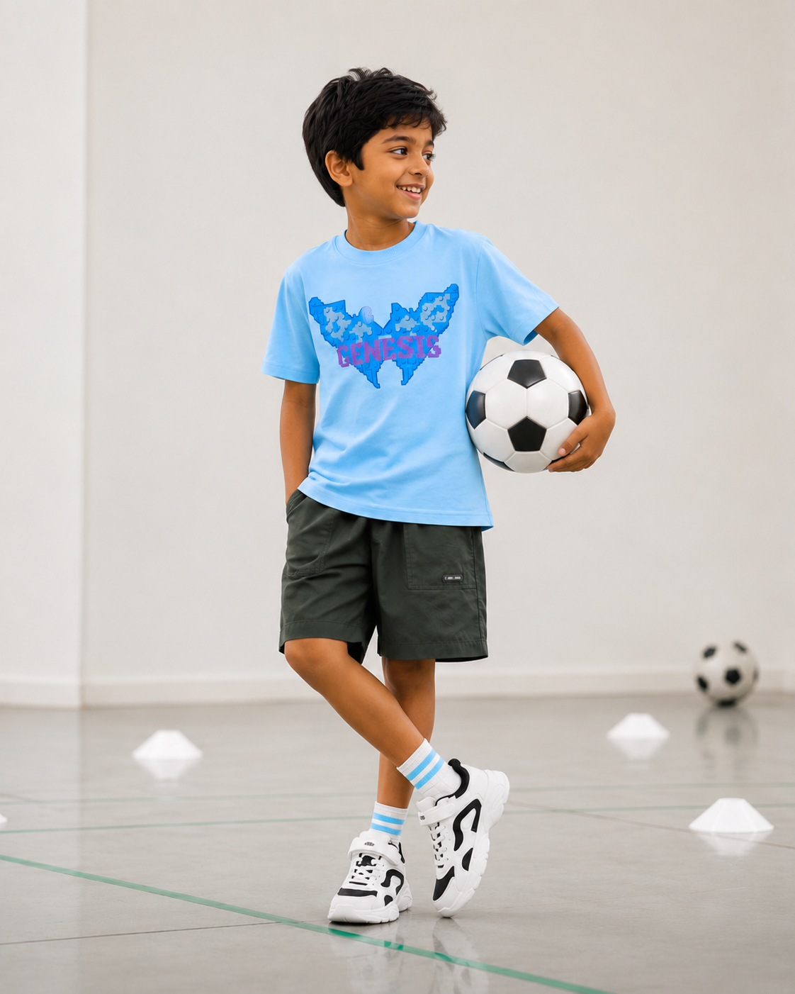 Genesis Butterfly – Sky Blue Kids’ T-Shirt