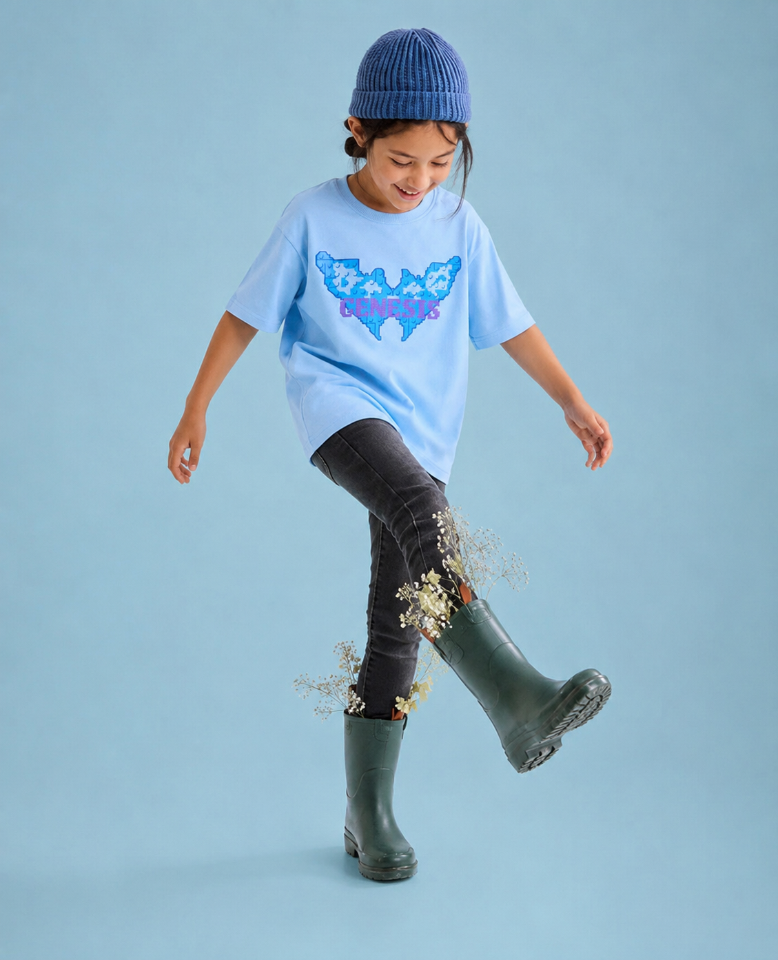 Genesis Butterfly – Sky Blue Kids’ T-Shirt