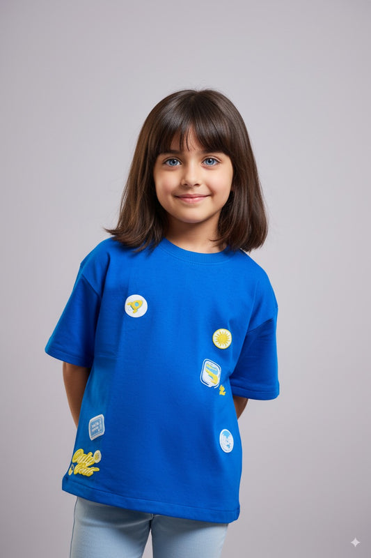 Royal blue Patchwork –Kids’ T-Shirt