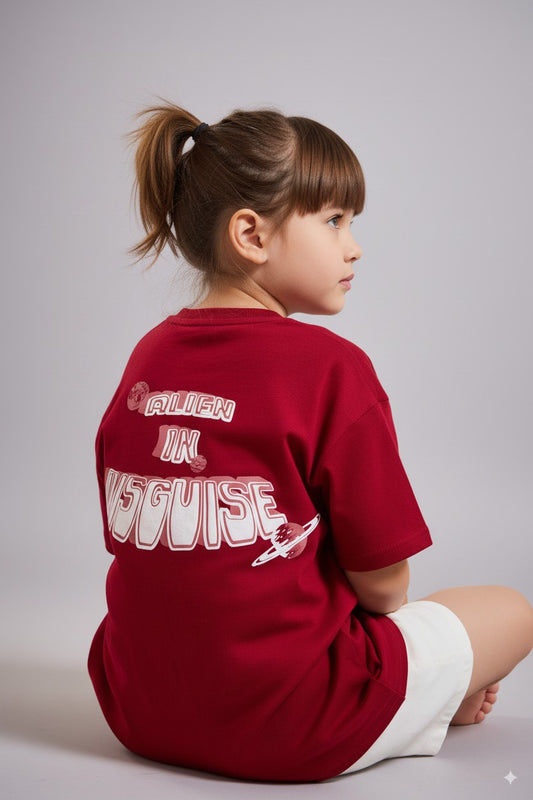 Alien in Disguise – Maroon Kids’ T-Shirt