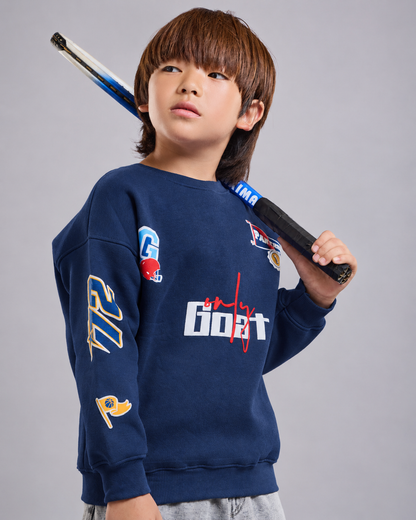 Royal Blue Patchwork Kids' Sweatshirt