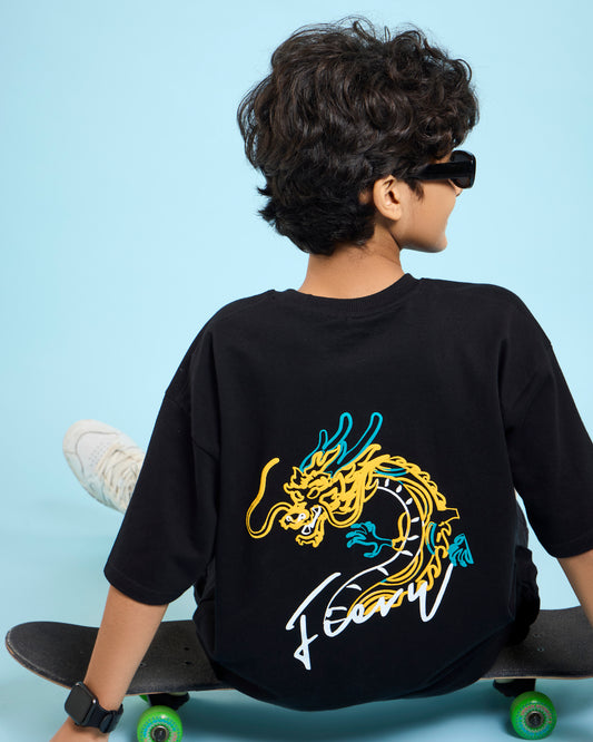 Black Fire Dragon- Kids' T-shirt