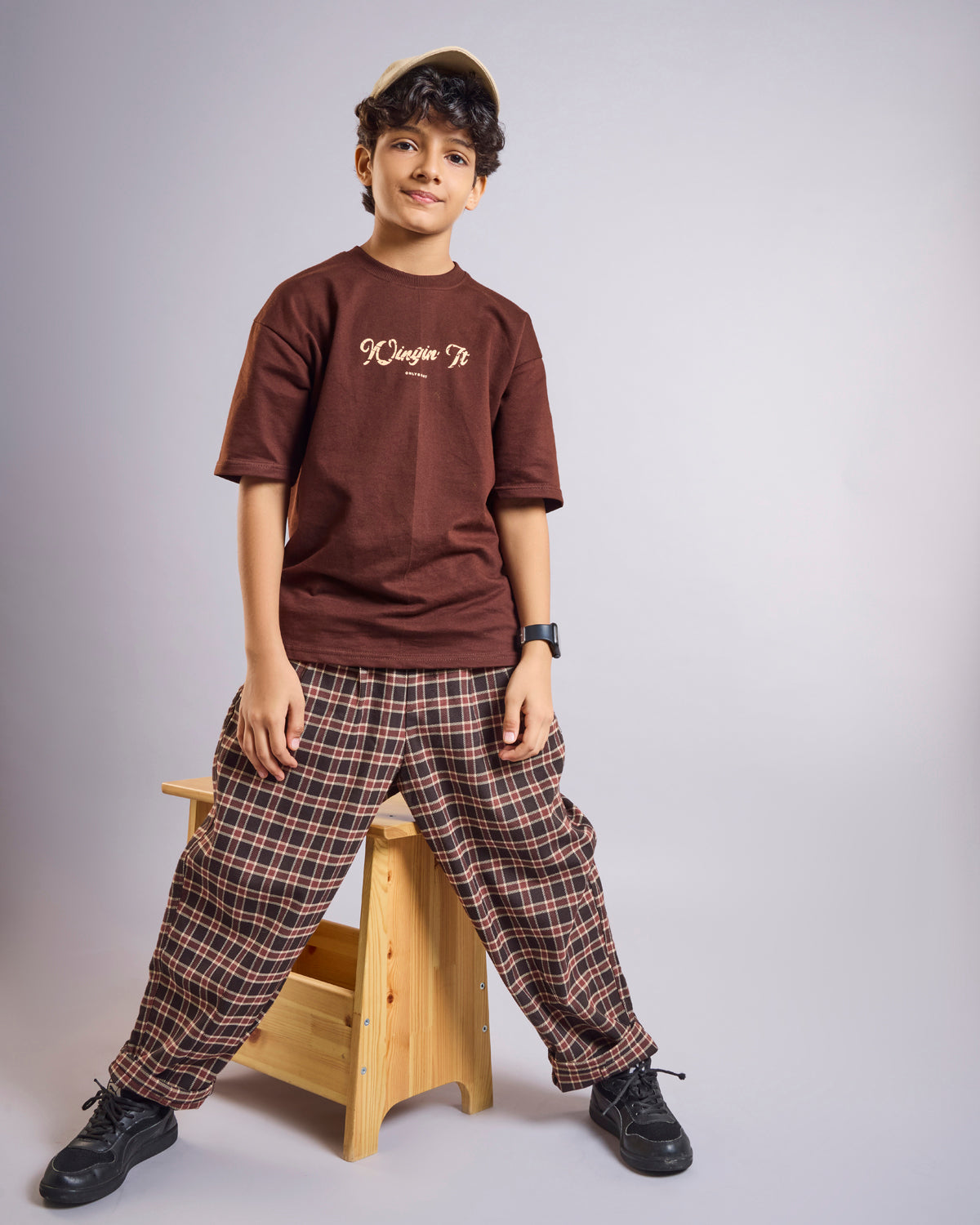 Wingin It – Brown Bird Print Kids’ T-Shirt