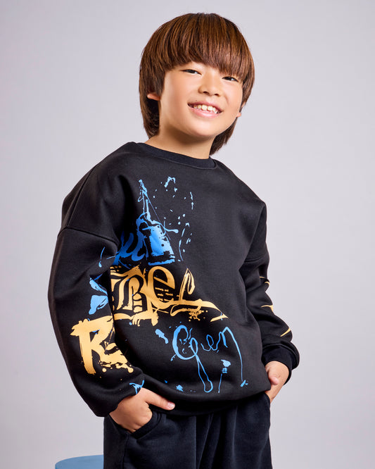 Black Graffiti Kids' Sweatshirt