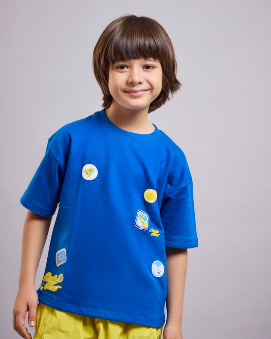 Royal blue Patchwork –Kids’ T-Shirt