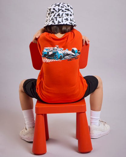 Orange Superfly –Car Print Kids' T-Shirt