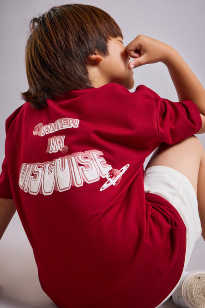 Alien in Disguise – Maroon Kids’ T-Shirt