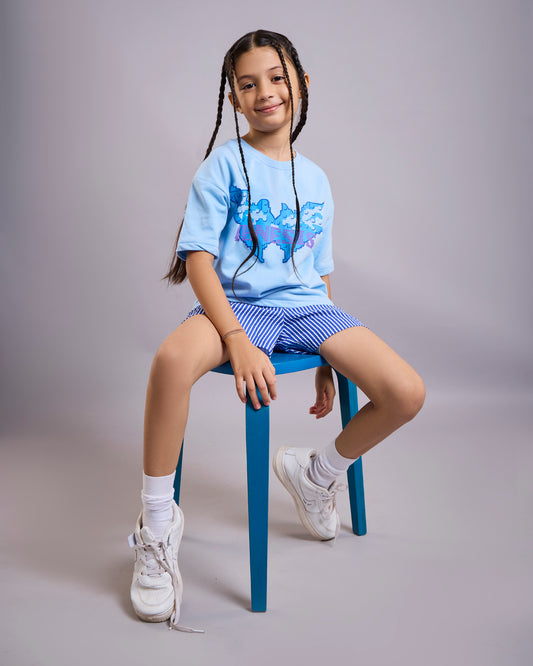 Genesis Butterfly – Sky Blue Kids’ T-Shirt