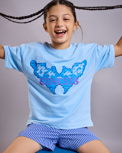 Genesis Butterfly – Sky Blue Kids’ T-Shirt