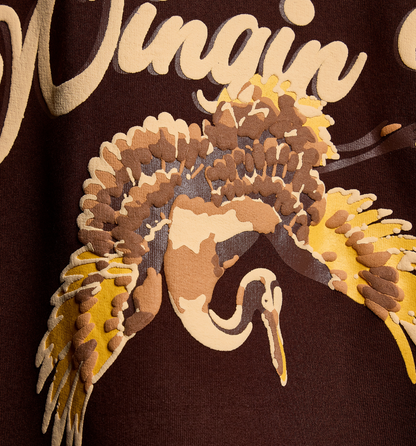 Wingin It – Brown Bird Print Kids’ T-Shirt